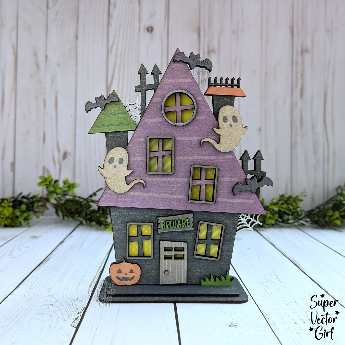 Beware the Haunted House for xTool M1 Ultra ONLY, SVG Laser Cut File Files, Shelf Sitter, Home Decor Decoration, Halloween, xTool M1 Ultra Inkjet Printer Project