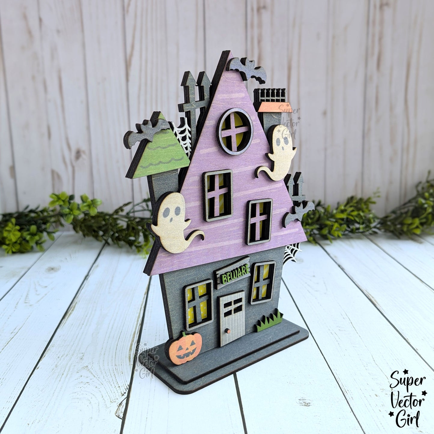 Beware the Haunted House for xTool M1 Ultra ONLY, SVG Laser Cut File Files, Shelf Sitter, Home Decor Decoration, Halloween, xTool M1 Ultra Inkjet Printer Project