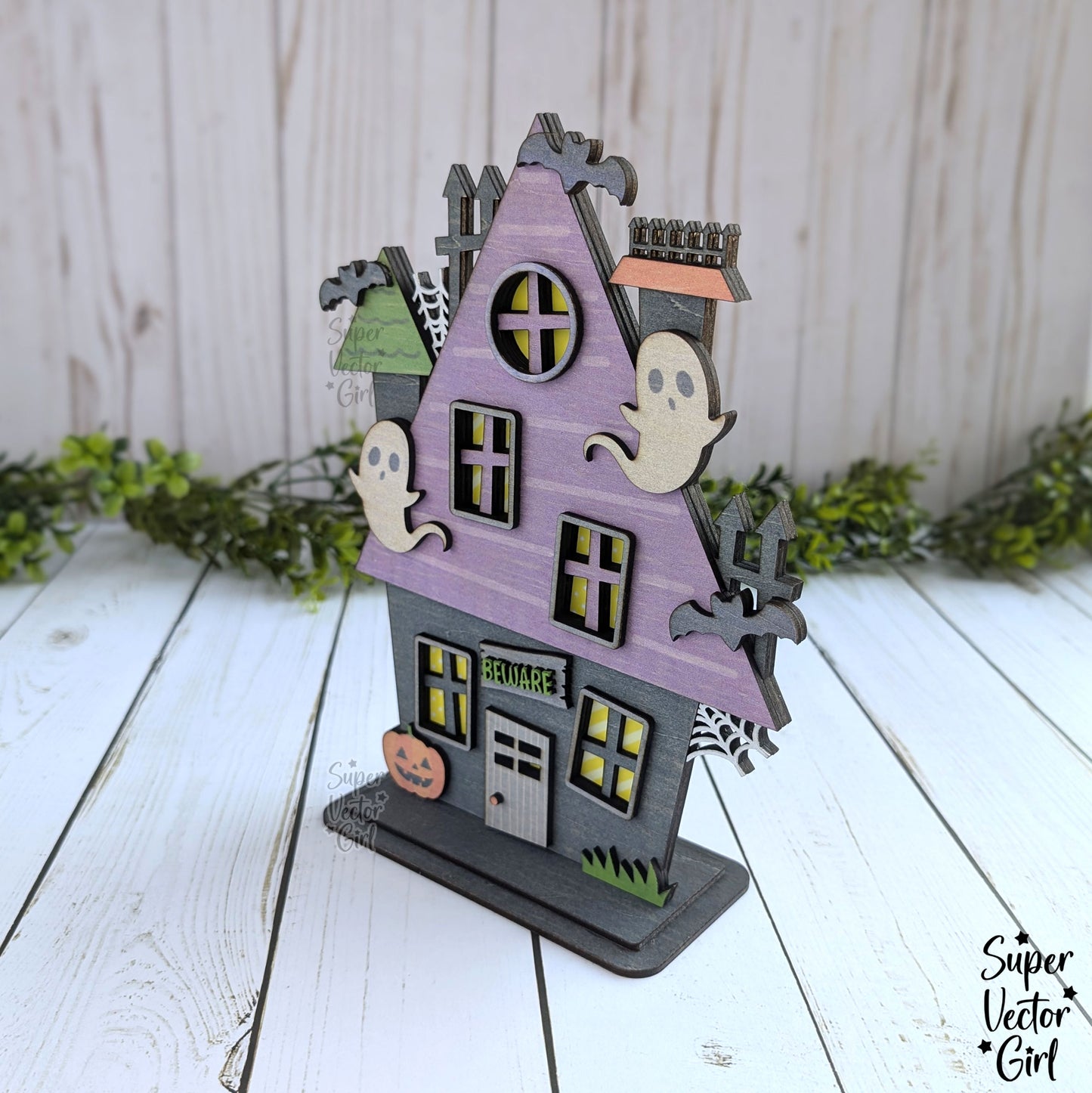 Beware the Haunted House for xTool M1 Ultra ONLY, SVG Laser Cut File Files, Shelf Sitter, Home Decor Decoration, Halloween, xTool M1 Ultra Inkjet Printer Project