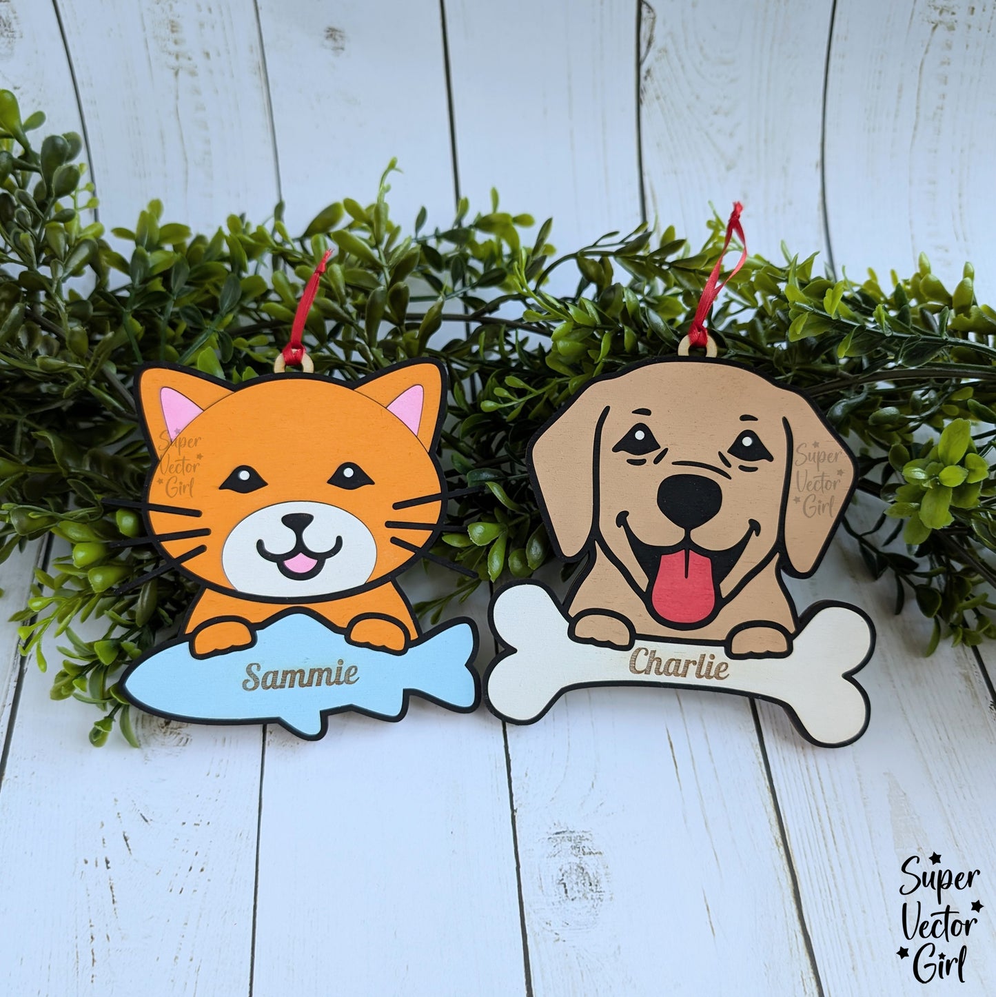 Dog Face Christmas Ornament, Holding Bone, SVG, Digital Laser Cut File files, Personalized Custom Name Tag, Pet, Puppy, Labrador Retriever