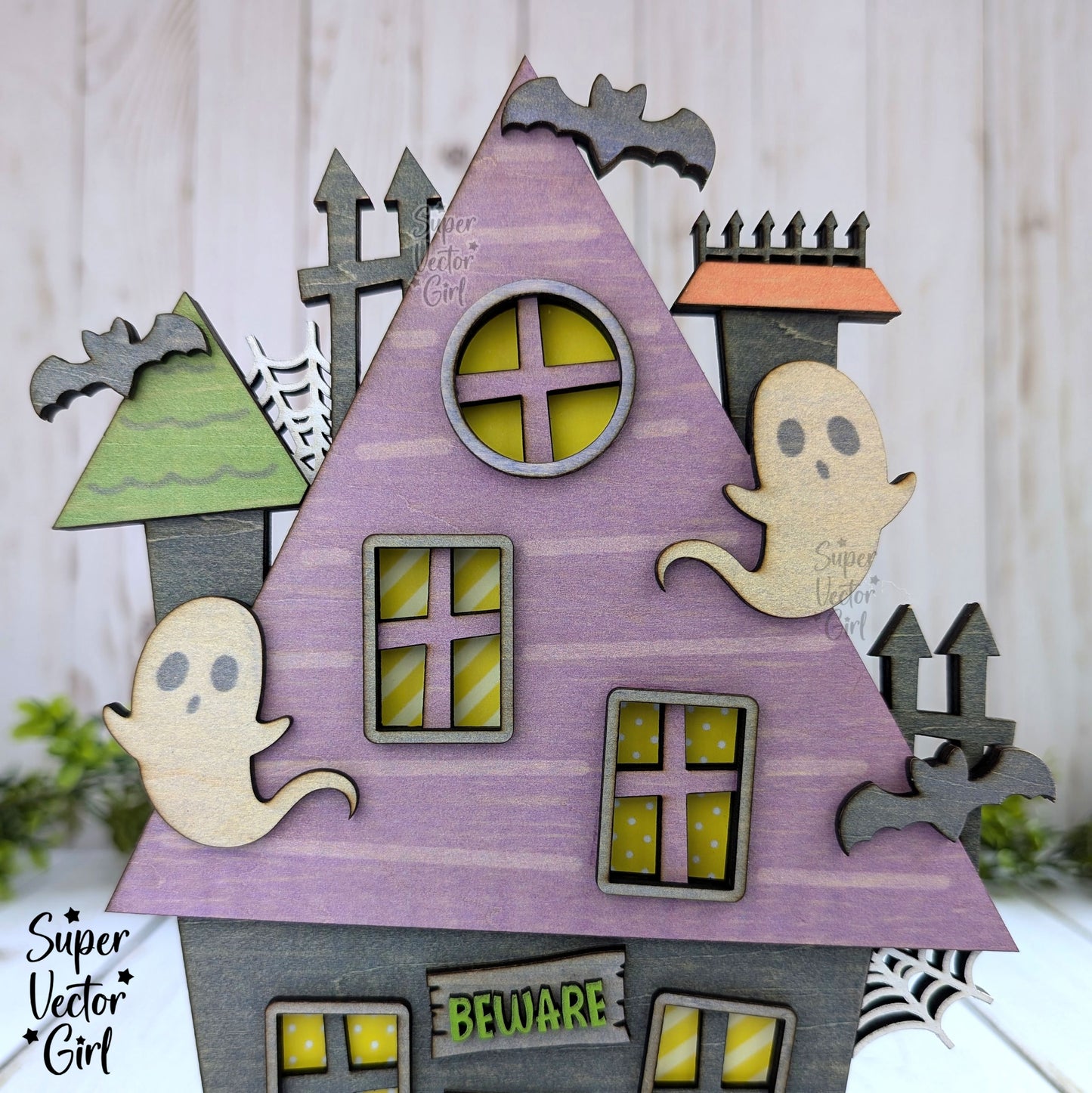 Beware the Haunted House for xTool M1 Ultra ONLY, SVG Laser Cut File Files, Shelf Sitter, Home Decor Decoration, Halloween, xTool M1 Ultra Inkjet Printer Project