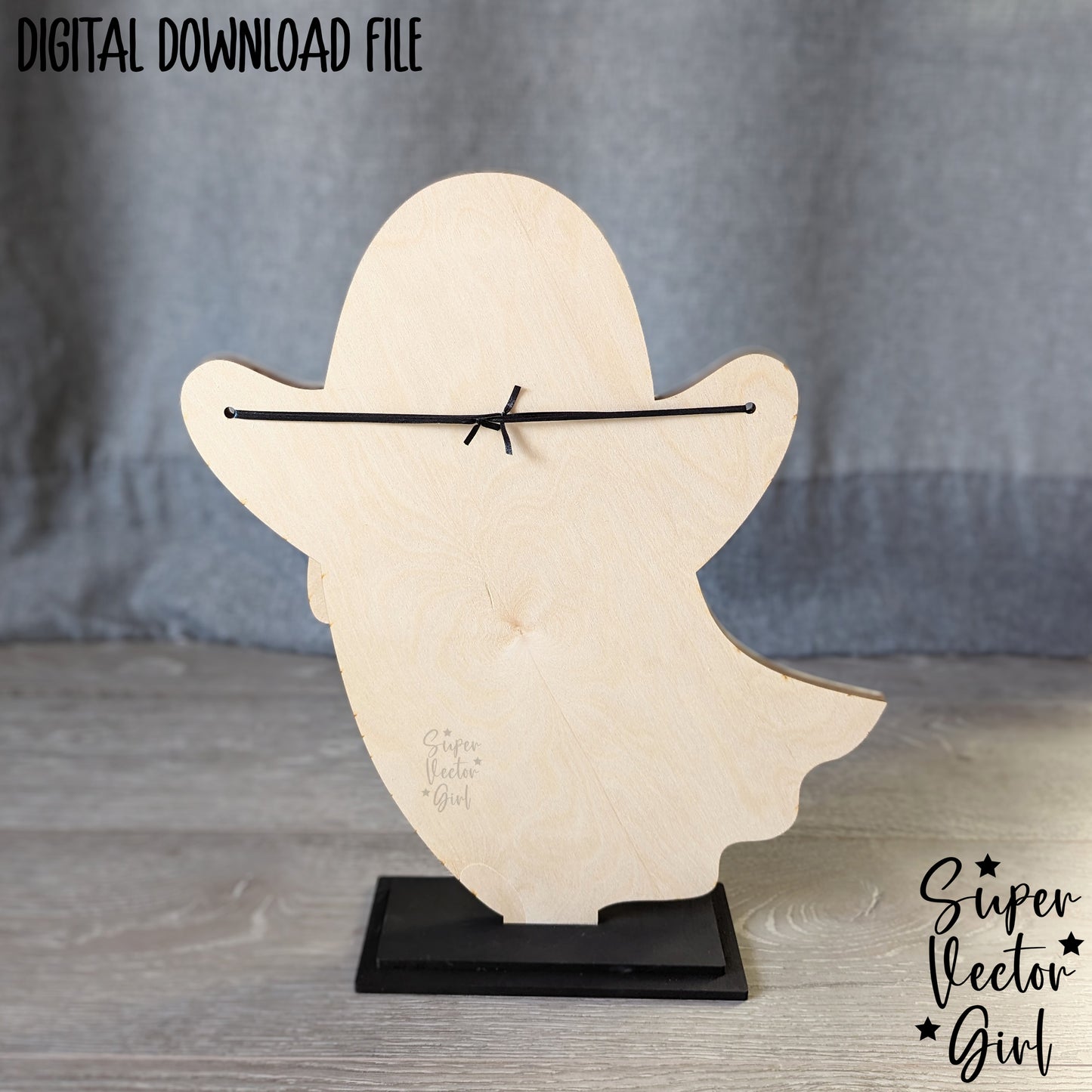 Ghost Holding Candy Corn Boo Sign, SVG, Laser Cut File files, Porch Sign, Shelf Sitter, Home Decor Decoration, Halloween, Fall, Hanging Banner