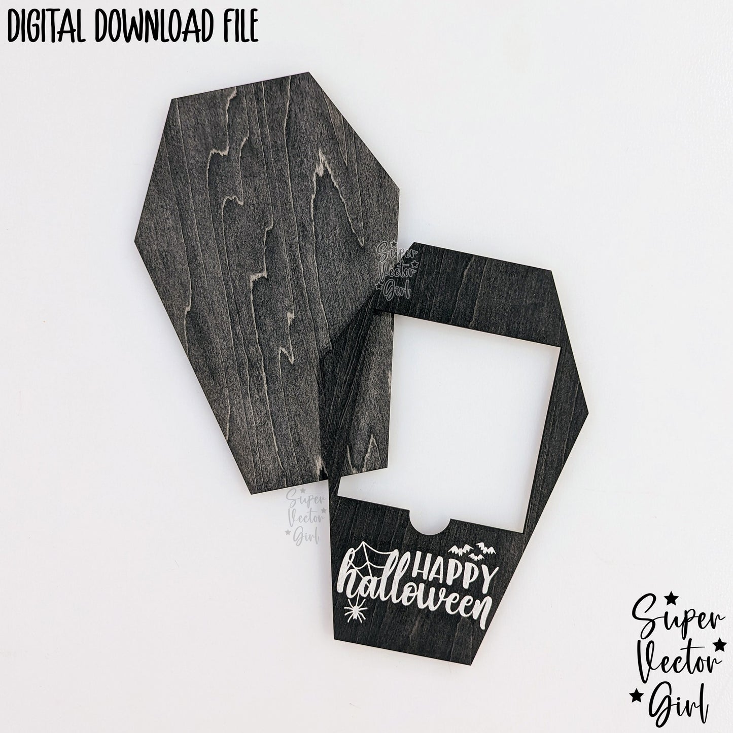 Coffin Sticky Note Holder SVG File, Personalized Halloween Teacher Appreciation Gift, Digital Laser Cut File, xTool Glowforge files, Spooky Post It Notes