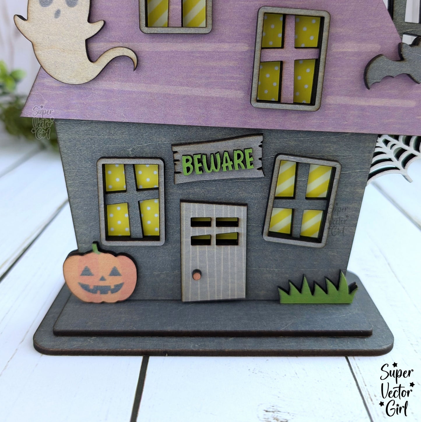 Beware the Haunted House for xTool M1 Ultra ONLY, SVG Laser Cut File Files, Shelf Sitter, Home Decor Decoration, Halloween, xTool M1 Ultra Inkjet Printer Project
