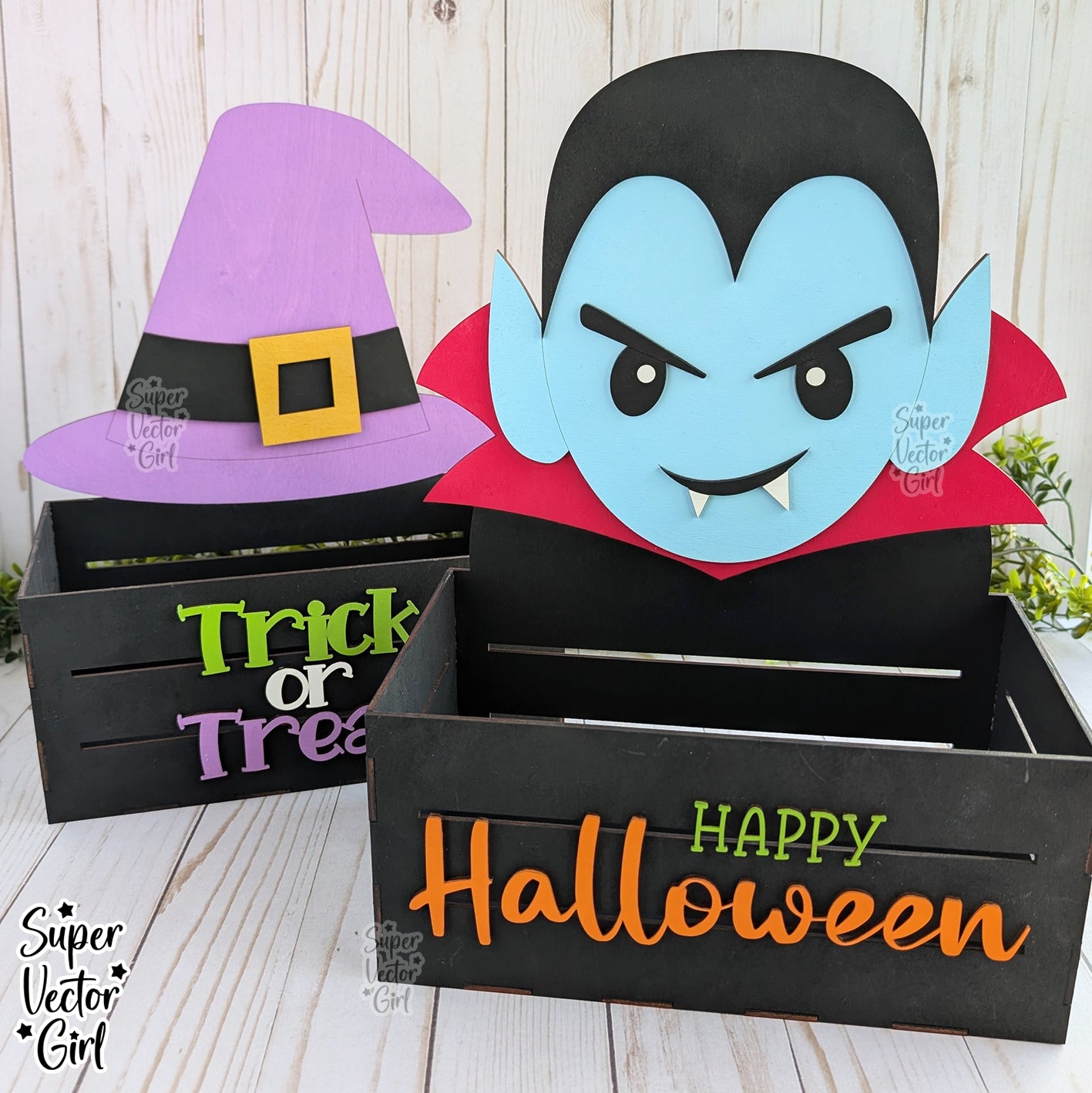 Vampire Halloween Crate, Monster Mini Basket, Candy Box, Boo Bucket, Trick or Treat Storage, SVG Laser Cut File Files, Shelf Sitter, Home Decor Decoration, Fall
