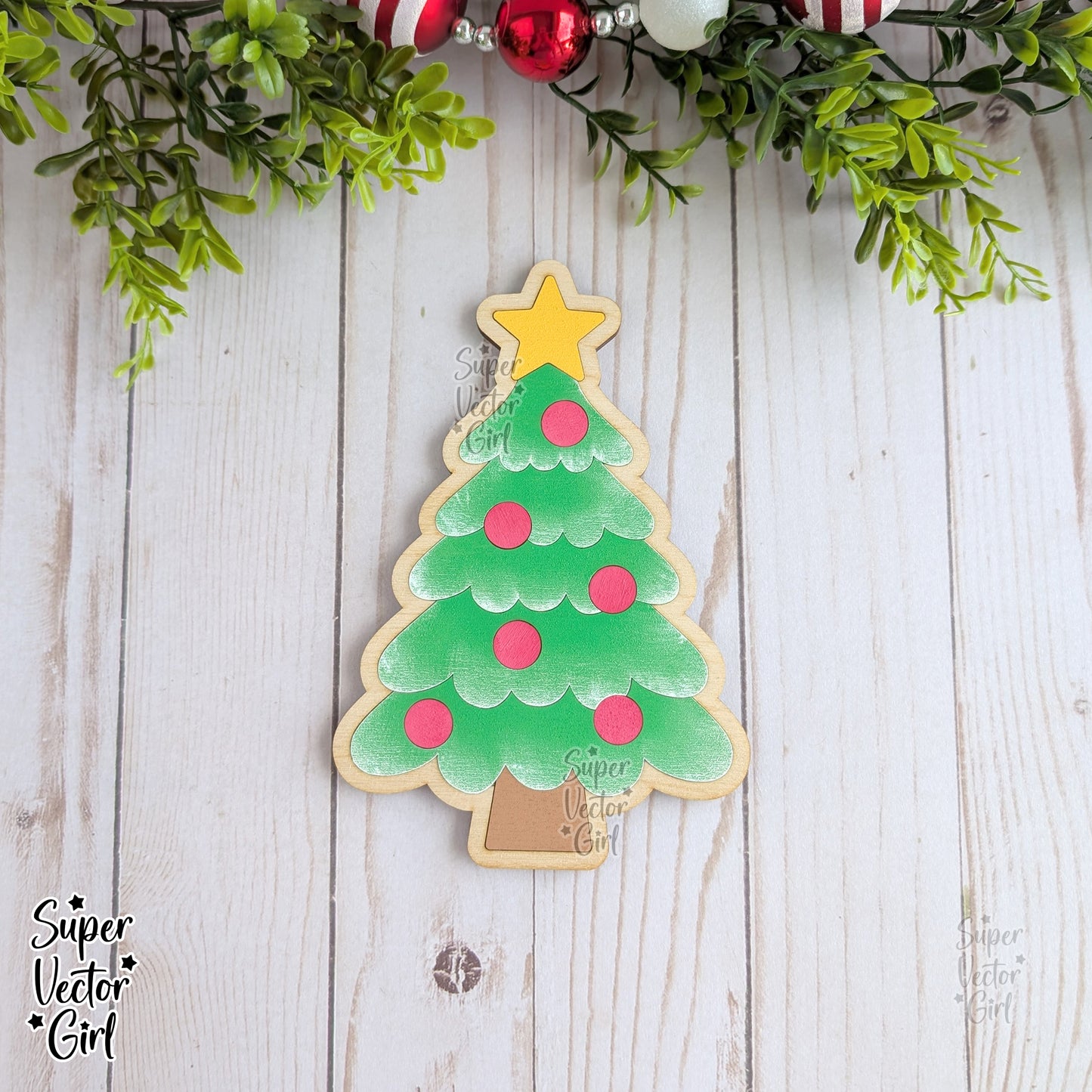 Christmas Tree Puzzle, SVG Digital Laser Cut File Files, Board Game, Kids Games, Holiday Gift, Educational Toddler Puzzles