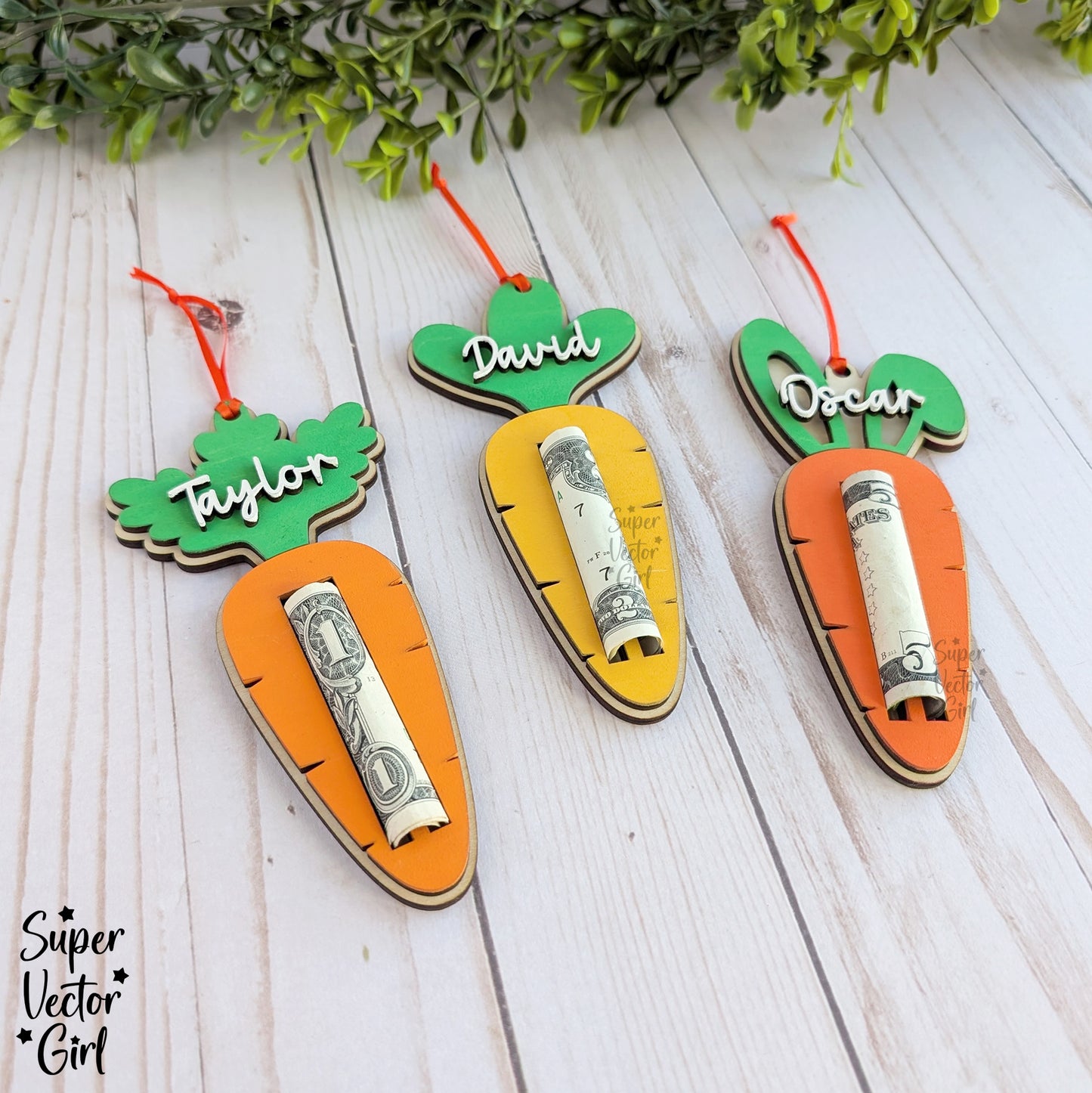 Carrot Easter Money Holder, Cash Gift Ideas, SVG, Laser Cut File, files present kids money cake card personalized name tag basket filler stuffer