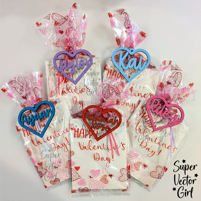 Valentine's Day Heart Name Tag, SVG, Laser Cut File Files, Heart Shape ...