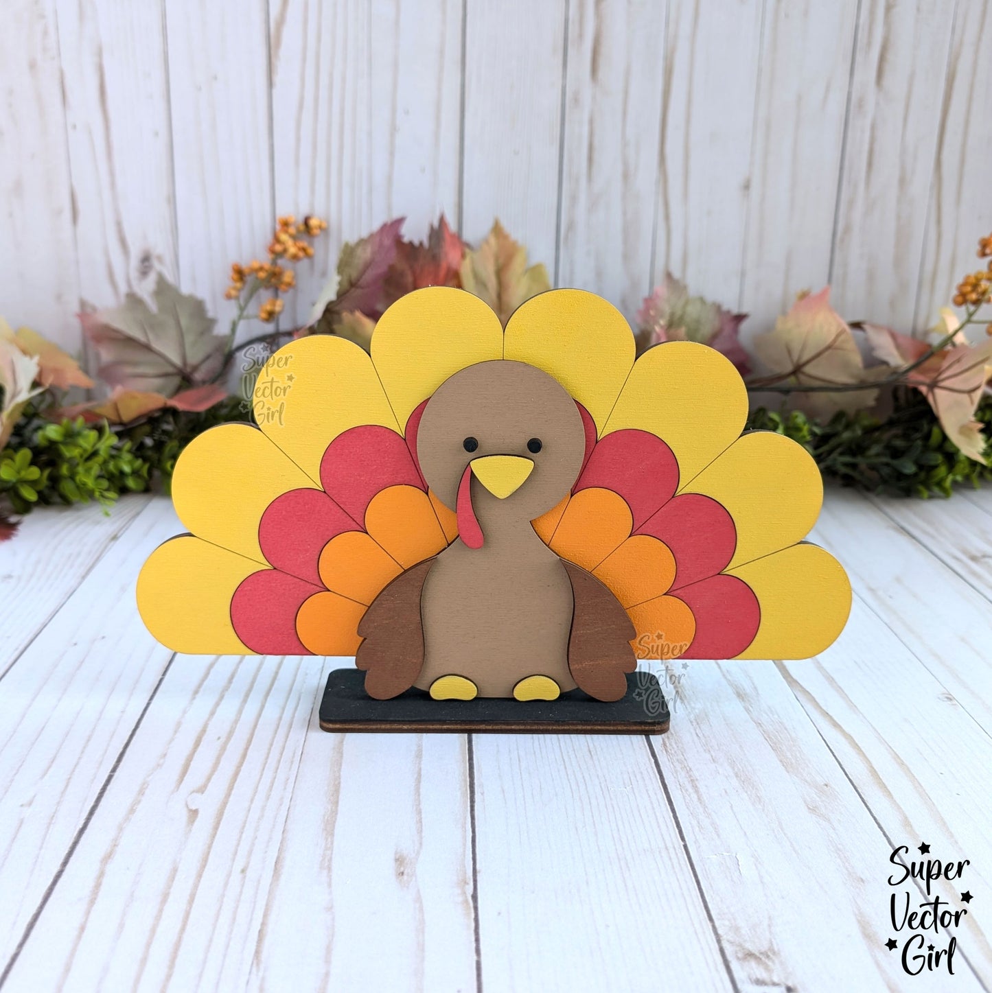 Turkey Shelf Sitter, Happy Thanksgiving Table Decoration Sign, SVG, Digital Laser Cut File files, Cute Turkey, Fall Home Decor, Craft for Kids