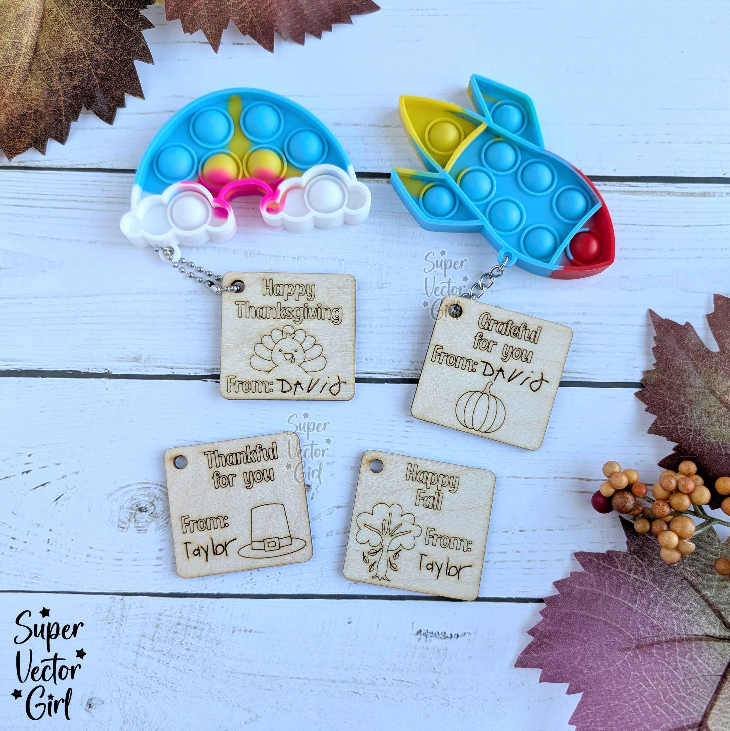 Fidget Backpack Tags Thanksgiving Favor Tags, Pop Fidget Toy, DIY, SVG, Digital Laser Cut F ...