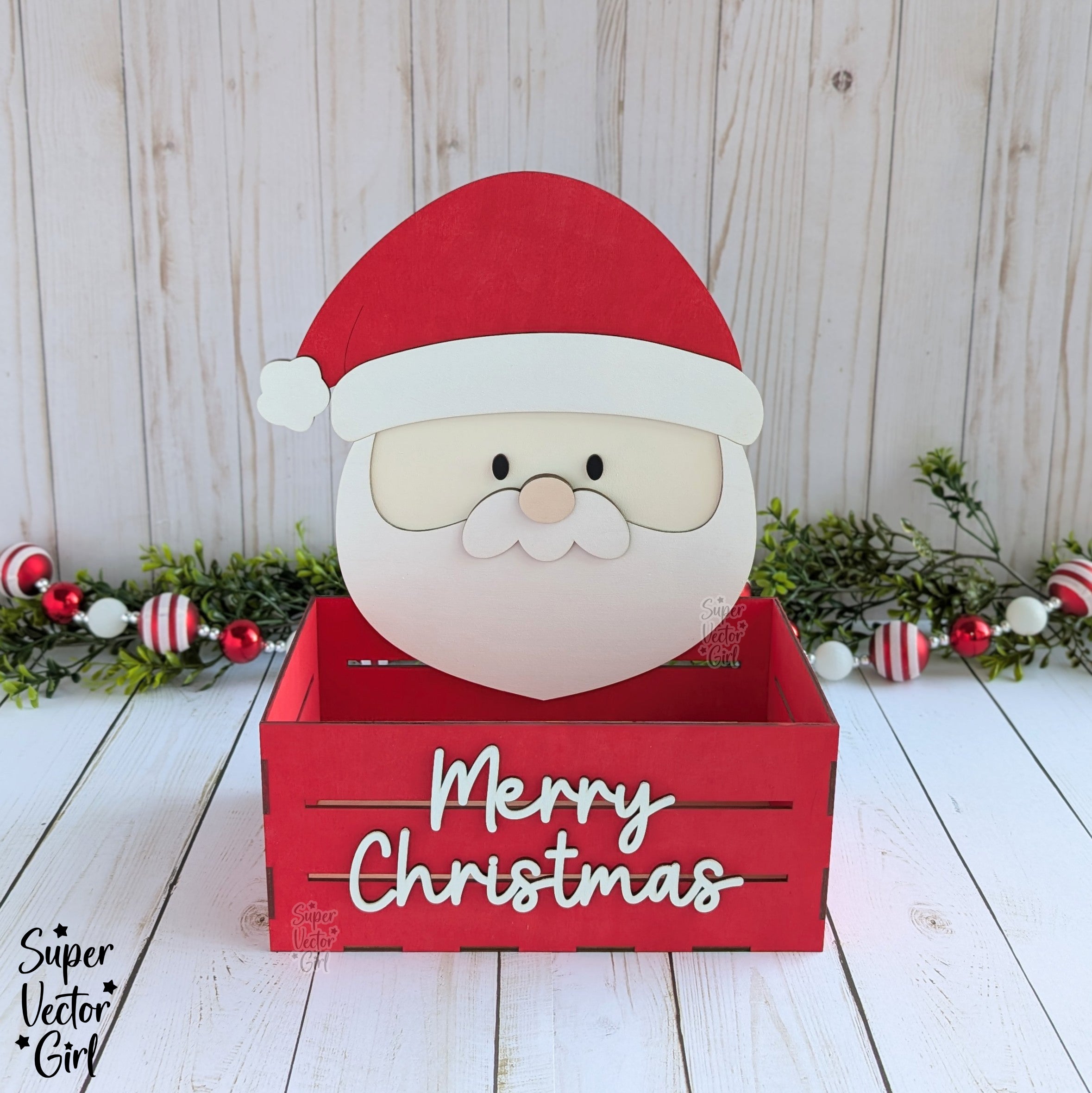 Guft Bucket Santa Christmas Crate, Mini Basket, Christmas Eve Box, Gift Bucket, Ca ...