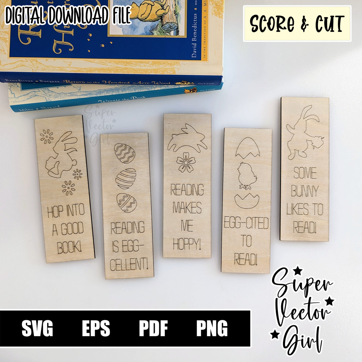 Stuffer Svg Easter Bookmarks Set, Book Placeholder, Basket Stuffer, SVG, Digital L ...