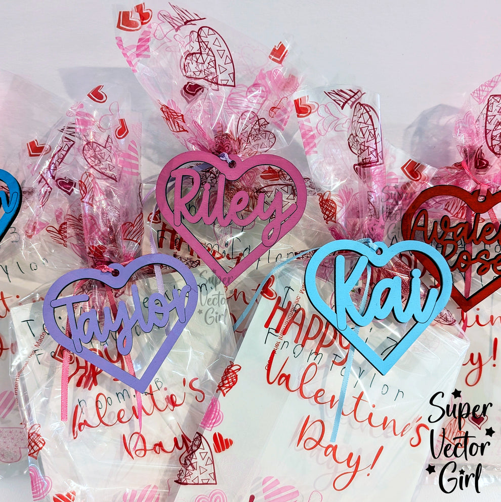 Valentine's Day Heart Name Tag, SVG, Laser Cut File Files, Heart Shape ...