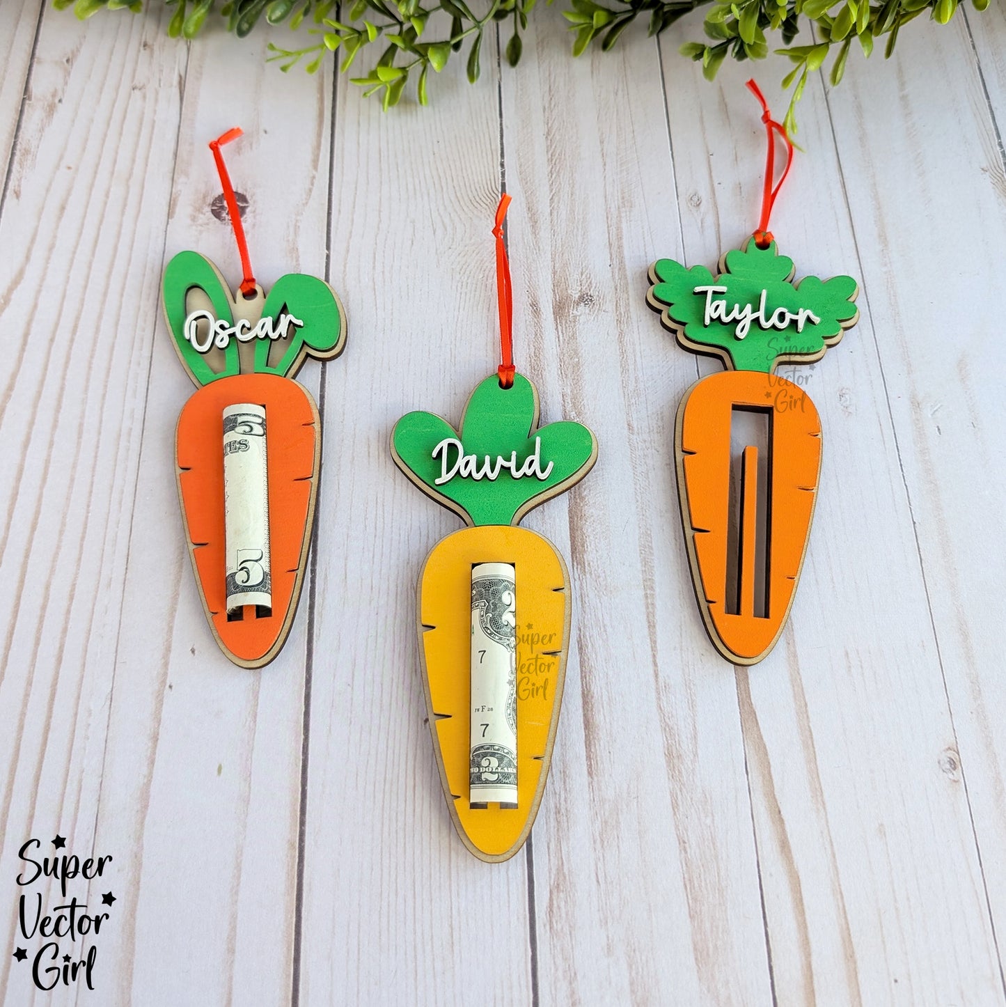 Carrot Easter Money Holder, Cash Gift Ideas, SVG, Laser Cut File, files present kids money cake card personalized name tag basket filler stuffer