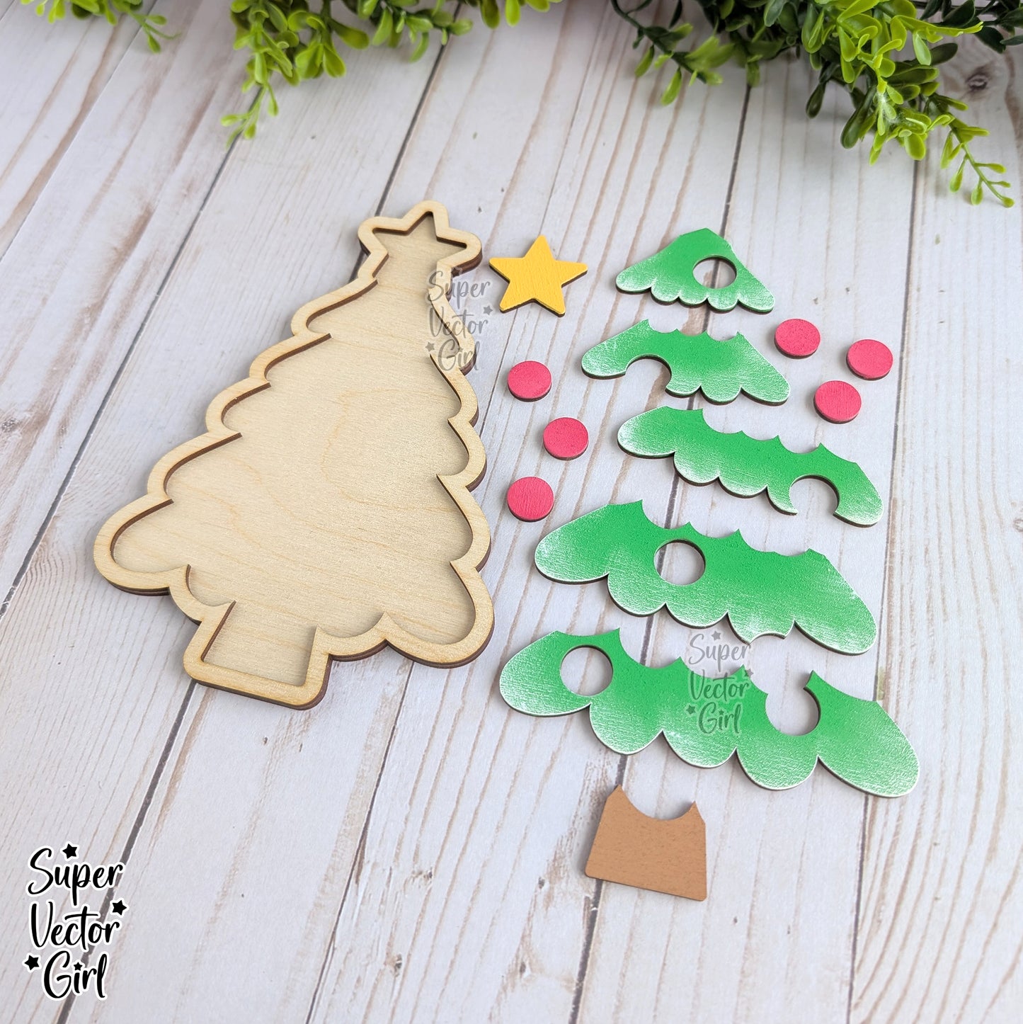 Christmas Tree Puzzle, SVG Digital Laser Cut File Files, Board Game, Kids Games, Holiday Gift, Educational Toddler Puzzles