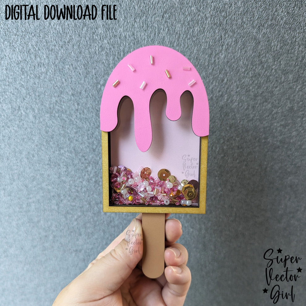 Cute Popsicle Shaker, Ice Cream Shakers, SVG, Digital Laser Cut File ...