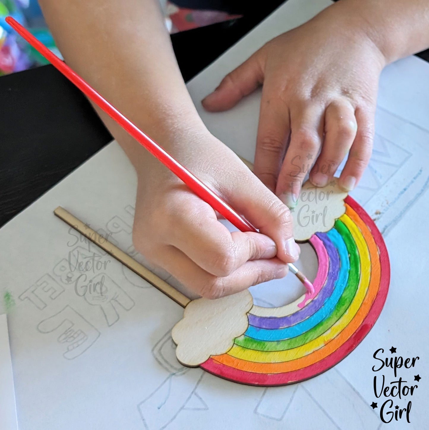 Rainbow Topper, SVG, Laser Cut File Files, Leprechaun Trap, St. Patrick's Day, Rainbow Birthday Cake Topper