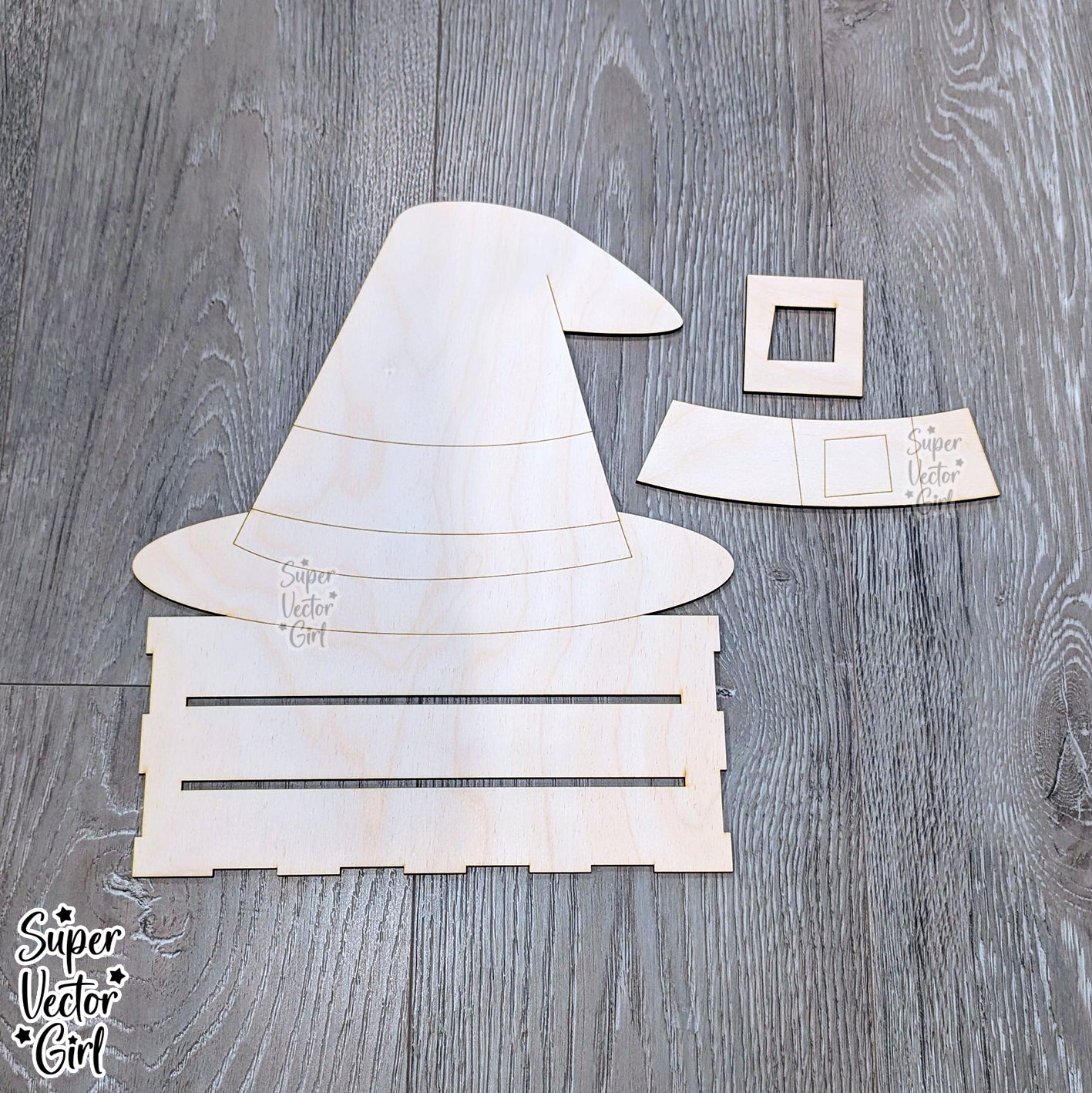 Witch Hat Halloween Crate, Spooky Mini Basket, Candy Box, Boo Bucket, Trick or Treat Storage, SVG Laser Cut File Files, Shelf Sitter, Home Decor Decoration, Fall