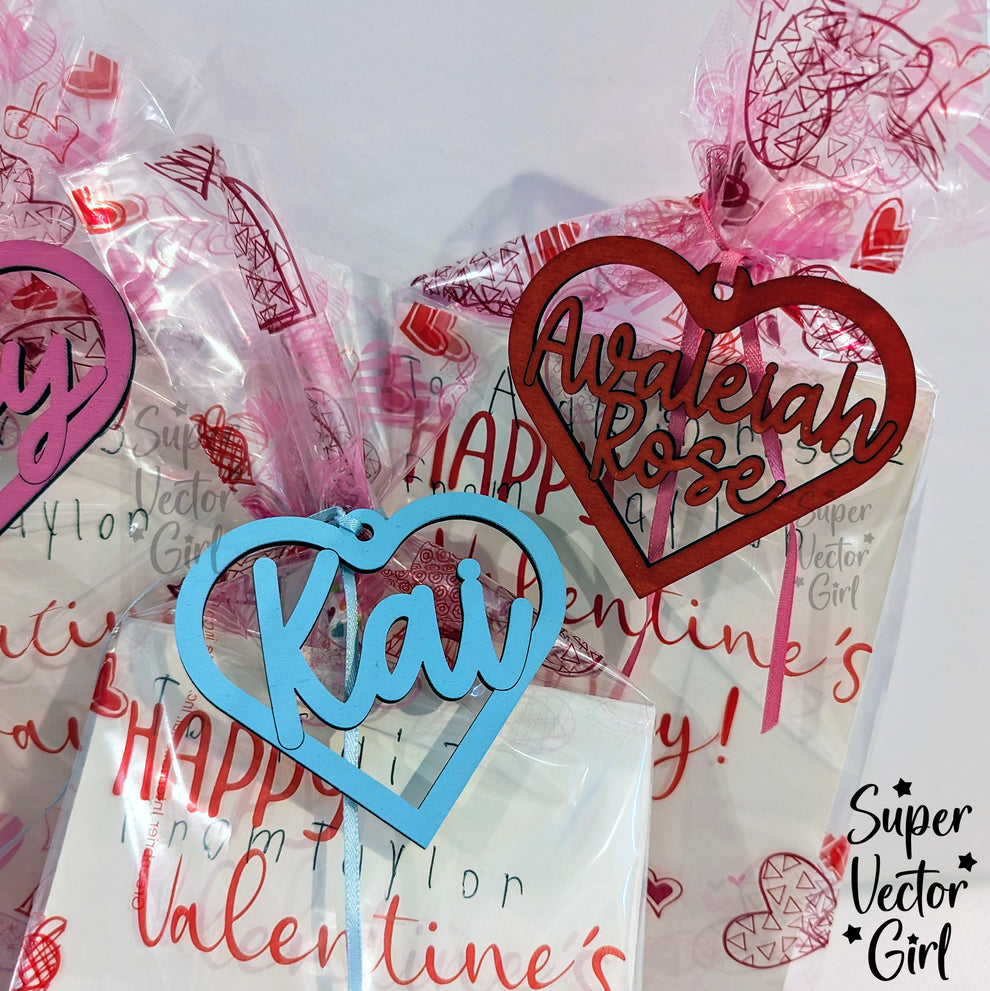 Valentine's Day Heart Name Tag, SVG, Laser Cut File Files, Heart Shape ...