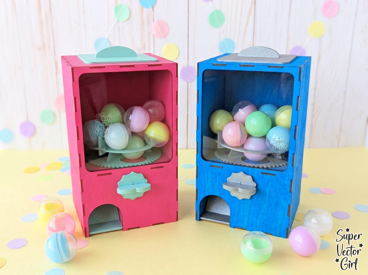 Gachapon Machine | Capsule Vending Machine | Every Turn Brings a Surprise, Laser Cut SVG File, Wooden Capsule Dispenser
