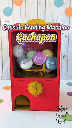 Gachapon Machine | Capsule Vending Machine | Every Turn Brings a Surprise, Laser Cut SVG File, Wooden Capsule Dispenser
