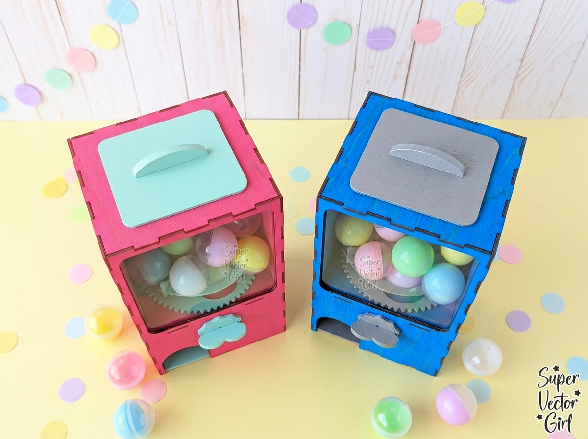 Gachapon Machine | Capsule Vending Machine | Every Turn Brings a Surprise, Laser Cut SVG File, Wooden Capsule Dispenser